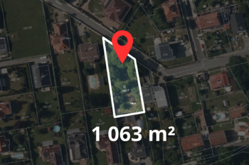 Katastrální mapa - detail - Prodej pozemku 1063 m², Chýně 
