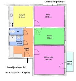 Pronájem bytu 3+1 v osobním vlastnictví 58 m², Kaplice