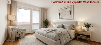 Vizualizace - ložnice - Pronájem bytu 3+1 v osobním vlastnictví 73 m², Hodonín