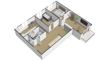 Půdorys bytu - Prodej bytu 3+1 v osobním vlastnictví 71 m², České Budějovice