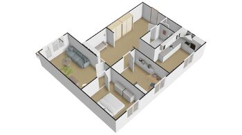 Půdorys bytu - Prodej bytu 3+1 v osobním vlastnictví 71 m², České Budějovice