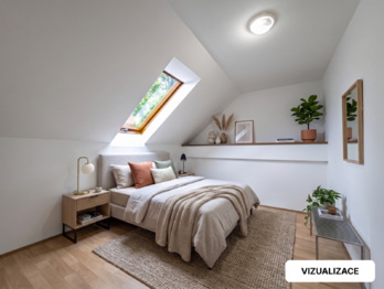 Vizualizace: Ložnice - Pronájem bytu 3+kk v osobním vlastnictví 62 m², Jesenice