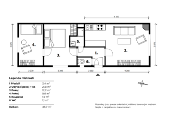 půdorys - Prodej domu 50 m², Řepín