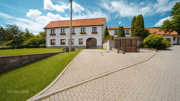pohled z ulice vizualizace - Prodej domu 124 m², Lomnice