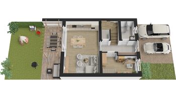 Půdorys - přízemí - Prodej domu 134 m², Opatovice nad Labem