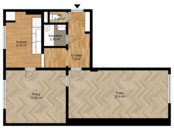 Prodej bytu 2+1 v osobním vlastnictví 50 m², Dýšina