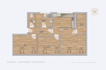 Pronájem bytu 3+kk v osobním vlastnictví 66 m², Velké Meziříčí