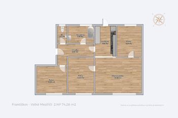 Pronájem bytu 4+kk v osobním vlastnictví 74 m², Velké Meziříčí