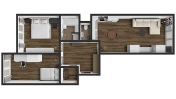 Půdorys 2 - Prodej bytu 3+kk v osobním vlastnictví 87 m², Praha 9 - Letňany