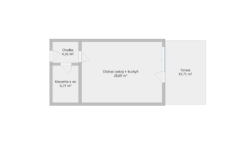Pronájem bytu 1+kk v osobním vlastnictví 38 m², Třebíč