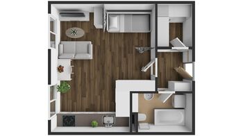 Pronájem bytu 1+kk v osobním vlastnictví 30 m², Klecany