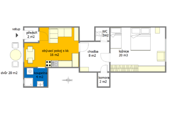 Pronájem bytu 2+kk v osobním vlastnictví 71 m², Brno