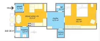 Pronájem bytu 2+kk v osobním vlastnictví 49 m², Brno