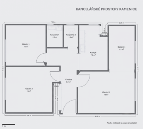 Pronájem kancelářských prostor 70 m², Kamenice