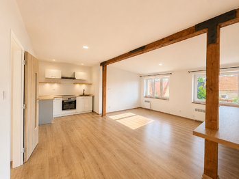 Obývací pokoj s kuchyňským koutem - Pronájem bytu 2+kk v osobním vlastnictví 55 m², Praha 5 - Zličín 