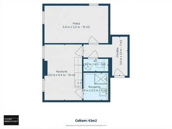 Pronájem bytu 2+kk v osobním vlastnictví 43 m², Český Brod