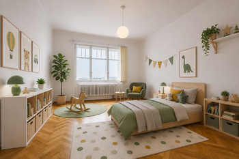 VIZUALIZACE DĚTSKÝ POKOJ - Pronájem bytu 3+kk v osobním vlastnictví 90 m², Praha 2 - Vinohrady