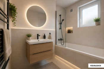 koupelna vizualizace - Prodej bytu 3+1 v osobním vlastnictví 77 m², Teplice