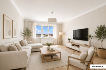 obývací pokoj vizualizace - Prodej bytu 3+1 v osobním vlastnictví 77 m², Teplice