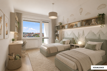 pokoj 3 vizualizace - Prodej bytu 3+1 v osobním vlastnictví 77 m², Teplice