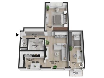 Prodej bytu 3+1 v osobním vlastnictví 62 m², Hranice