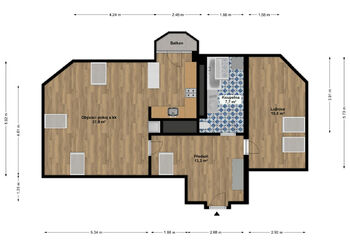 Pronájem bytu 2+kk v osobním vlastnictví 75 m², Tábor