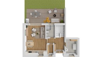 Půdorys - přízemí - Prodej domu 98 m², Čeladná