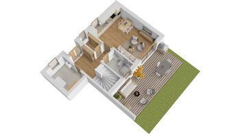 Půdorys - přízemí - Prodej domu 98 m², Čeladná