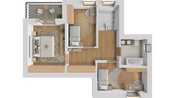 Půdorys - I. patro - Prodej domu 98 m², Čeladná