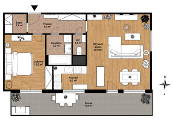 Prodej bytu 2+kk v osobním vlastnictví 61 m², Praha 8 - Dolní Chabry