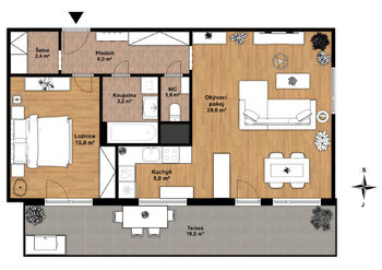 Prodej bytu 2+kk v osobním vlastnictví 61 m², Praha 8 - Dolní Chabry