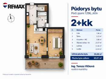 Pronájem bytu 2+kk v osobním vlastnictví 69 m², Jičín