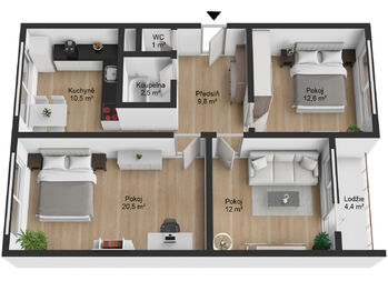 Prodej bytu 3+1 v osobním vlastnictví 70 m², Aš