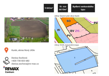 Pozemek | Denisa Sochová | +420 730 823 682 | denisa.sochova@re-max.cz - Prodej pozemku 3700 m², Kunín