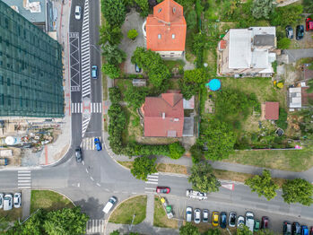 Půdorys pozemku - Prodej domu 314 m², Praha 4 - Braník