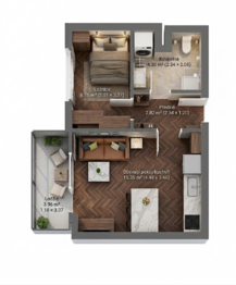 Pronájem bytu 2+kk v osobním vlastnictví 33 m², Praha 9 - Letňany