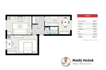 Prodej bytu 2+1 v osobním vlastnictví 70 m², Roztoky