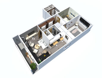 Půdorysy bytu - Pronájem bytu 3+kk v družstevním vlastnictví 80 m², Praha 5 - Motol