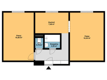 Pronájem bytu 2+1 v družstevním vlastnictví 51 m², Ostrava