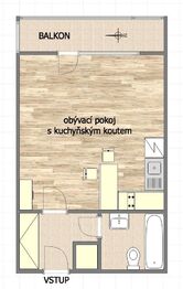 Pronájem bytu 1+kk v osobním vlastnictví 32 m², Praha 10 - Záběhlice