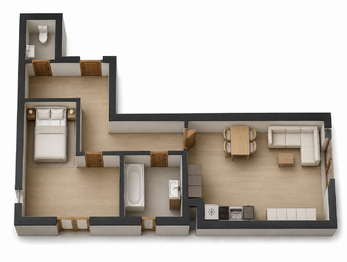 Pronájem bytu 2+kk v osobním vlastnictví 49 m², Brno