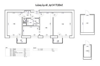Prodej bytu 3+1 v osobním vlastnictví 78 m², Lužany