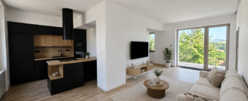 vizualizace s nábytkem  - Pronájem bytu 3+kk v osobním vlastnictví 110 m², Louny
