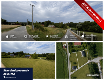 Prodej pozemku 2605 m², Horní Radouň