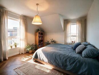 Vizualizace možného řešení využití pokoje.  - Prodej domu 125 m², Nehvizdy