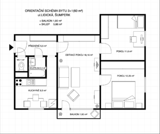 Prodej bytu 3+1 v osobním vlastnictví 59 m², Šumperk
