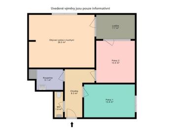 Plánek bytu - Pronájem bytu 3+kk v osobním vlastnictví 86 m², Český Brod