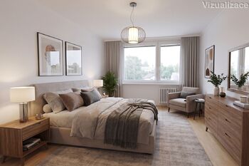 Pokoj 1 - vizualizace - Prodej bytu 3+1 v osobním vlastnictví 76 m², Praha 9 - Letňany