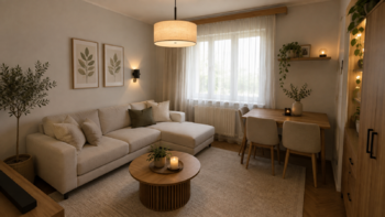 Vizualizace obývací pokoj - Prodej domu 130 m², Čachovice