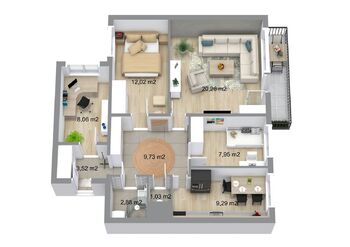 Byt 4+1, 76 m2 + lodžie, Valtická, Vinohrady, Brno - Prodej bytu 4+1 v osobním vlastnictví 76 m², Brno